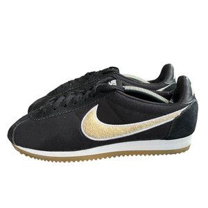 Nike Classic Cortez Teddy Black Cream Shoes Sneakers 905614-008 Women's 8